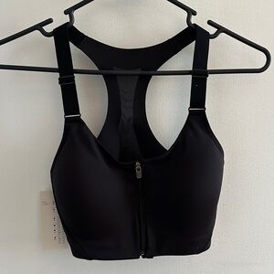 All in Motion Black Zip-Front Sports Bra
